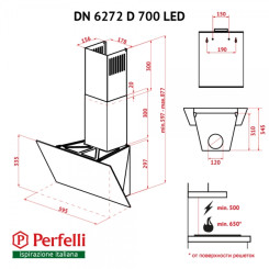 Вытяжка PERFELLI DN 6272 D 700 WH LED - 2 фото