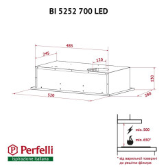 Вытяжка PERFELLI BI 5252 BL 700 LED - 13 фото