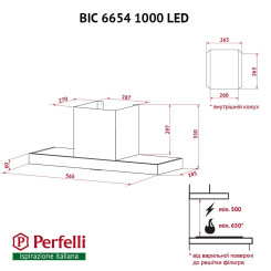 Витяжка PERFELLI BIC 6654 I 1000 LED
