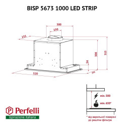 Витяжка PERFELLI BISP 5673 BL 1000 LED Strip - 11 фото