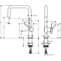 Кухонний змішувач HANSGROHE TALIS 72806800 - 2 фото