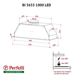 Вытяжка PERFELLI BI 5653 I 1000 LED - 9 фото