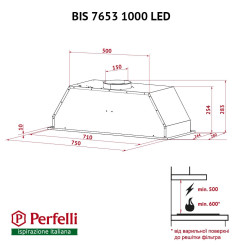 Витяжка PERFELLI BIS 7653 BL 1000 LED - 2 фото