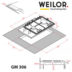 Варочная поверхность WEILOR GM 306 SS - 2 фото