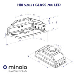 Витяжка MINOLA HBI 52621 WH GLASS 700 LED - 8 фото