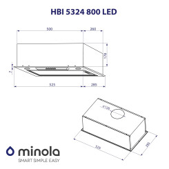 Витяжка MINOLA HBI 5324 I 800 LED - 2 фото