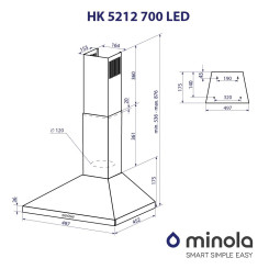 Витяжка MINOLA HK 5212 BL 700 LED - 9 фото