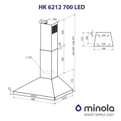 Витяжка MINOLA HK 6212 BL 700 LED - 9 фото