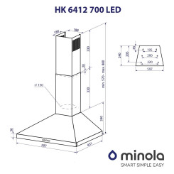 Витяжка MINOLA HK 6412 BL 850 LED - 9 фото