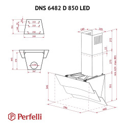 Витяжка PERFELLI DNS 6482 D 850 BL LED - 10 фото