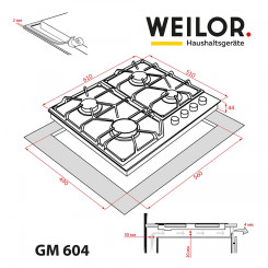 Варочная поверхность WEILOR GM 604 WH - 7 фото