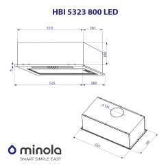 Вытяжка MINOLA HBI 5323 I 800 LED - 2 фото