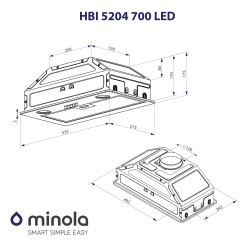 Вытяжка MINOLA HBI 5204 GR 700 LED - 8 фото