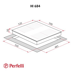 Варочная поверхность PERFELLI HI 684 BL - 10 фото