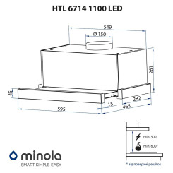 Вытяжка MINOLA HTL 6714 WH 1100 LED
