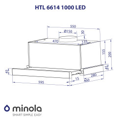 Вытяжка MINOLA HTL 6614 BL 1000 LED - 10 фото