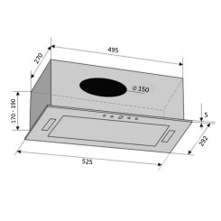 Вытяжка VENTOLUX PUNTO 52 WH (700) PB PC - 5 фото