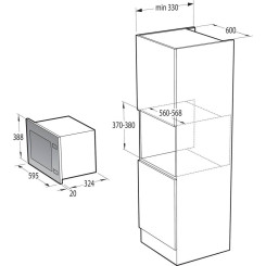 Встраиваемая микроволновая печь GORENJE BM201AG1BG - 4 фото