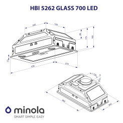 Витяжка MINOLA HBI 5262 GR GLASS 700 LED - 9 фото