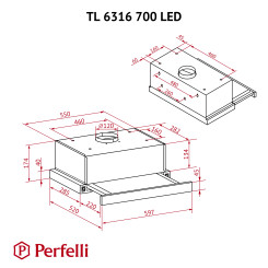 Витяжка PERFELLI TL 6316 IV 700 LED - 2 фото