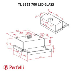 Витяжка PERFELLI TL 6333 BL 700 LED GLASS - 11 фото