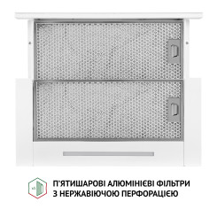 Витяжка PERFELLI TLS 6763 WH 1100 LED Sensor - 6 фото