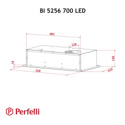 Вытяжка PERFELLI BI 5256 BL 700 LED - 10 фото