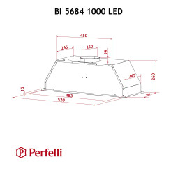 Вытяжка PERFELLI BI 5684 BL 1000 LED - 9 фото