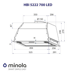 Вытяжка MINOLA HBI 5222 BLF 700 LED - 9 фото