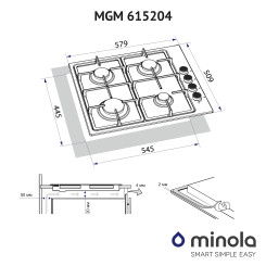 Варильна поверхня MINOLA MGM 615204 BL - 10 фото