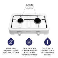 Настольная плита MINOLA TGH 200 WH - 4 фото