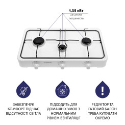 Настольная плита MINOLA TGH 300 WH - 4 фото