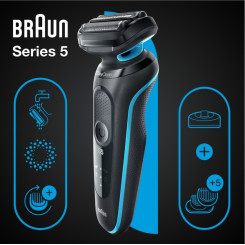 Електробритва BRAUN Series 5 51-M4500cs BLACK / MINT Wet&Dry - 3 фото