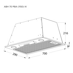 Вытяжка PYRAMIDA ABH 70 PBA (1150) IX - 5 фото