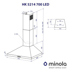 Витяжка MINOLA HK 5214 I 700 LED - 11 фото