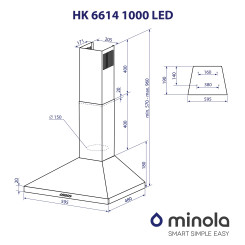 Витяжка MINOLA HK 6614 I 1000 LED - 11 фото