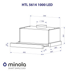 Вытяжка MINOLA HTL 5614 BLF 1000 LED - 12 фото