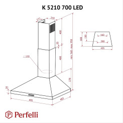 Вытяжка PERFELLI K 5210 BL 700 LED - 11 фото