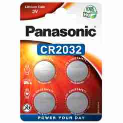 Батарейка PANASONIC CR-2032 bat(3B) Lithium 4шт (CR-2032EL/4B)