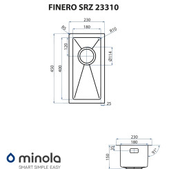 Кухонна мийка MINOLA FINERO SRZ 23310 - 2 фото