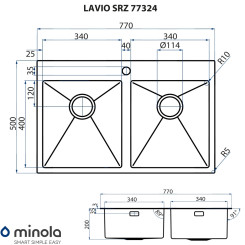 Кухонна мийка MINOLA LAVIO SRZ 77324 - 2 фото