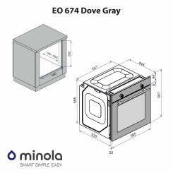 Духова шафа MINOLA EO 674 Dove Gray - 2 фото