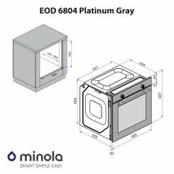 Духова шафа MINOLA EOD 6804 Platinum Gray - 13 фото