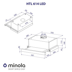 Вытяжка MINOLA HTL 614 BL LED