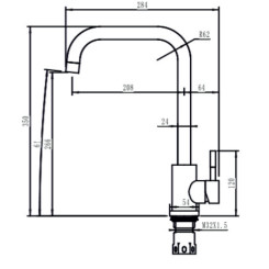 Кухонный смеситель INTERLINE  ANGLE sateen - 2 фото