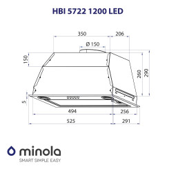 Вытяжка MINOLA HBI 5722 BL 1200 LED - 10 фото