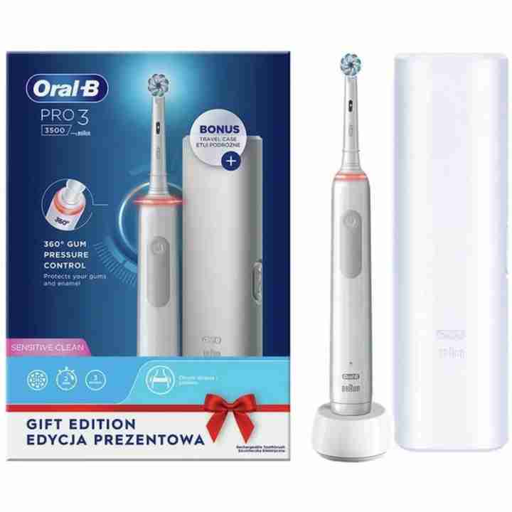 Зубна щітка BRAUN Oral-B PRO3 3500 D505.513.3X WT Gift Edition - 1 фото