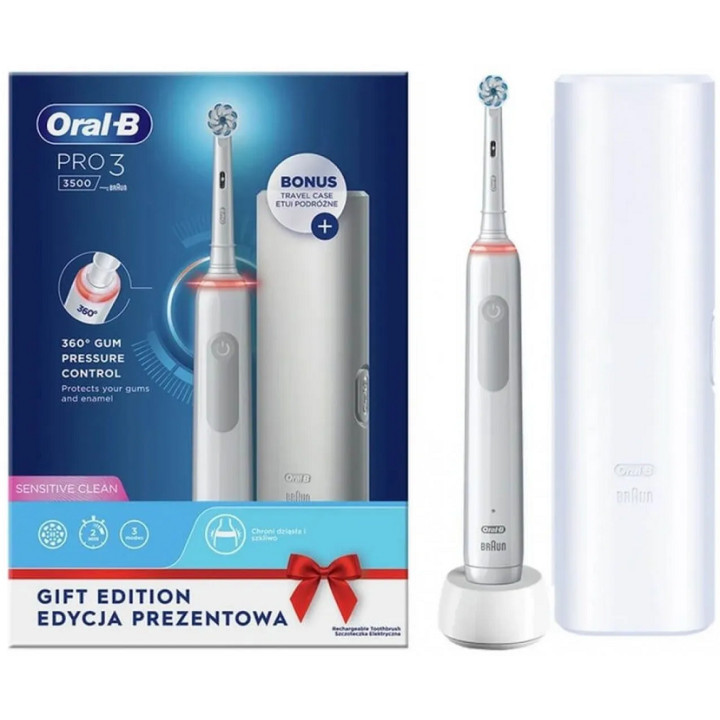 Зубна щітка BRAUN Oral-B PRO3 3500 D505.513.3X WT Gift Edition - 1 фото