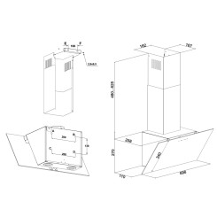 Вытяжка ELEYUS CRISTAL 700 LED 60 BL - 15 фото