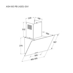 Вытяжка PYRAMIDA ASH 60 PB (420) GIV - 9 фото